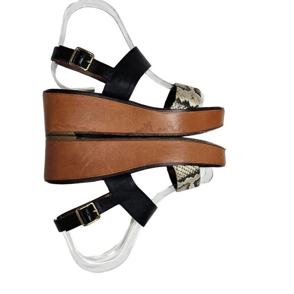 Cole Haan Womens‎ Leather & Snakeskin Wedge Sandals Size 6.5B - Picture 10 of 14
